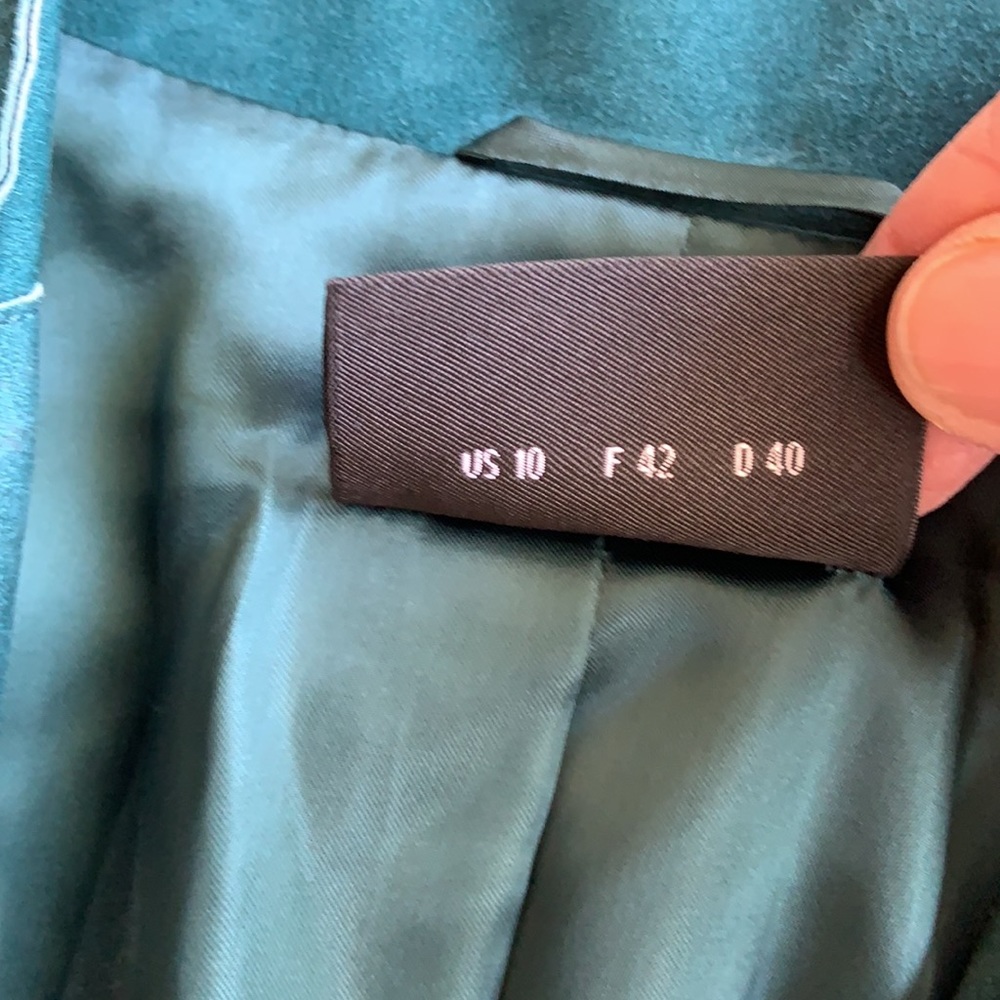 Akris Goat Skin Leather Jacket (Teal) - Picture 8 of 16